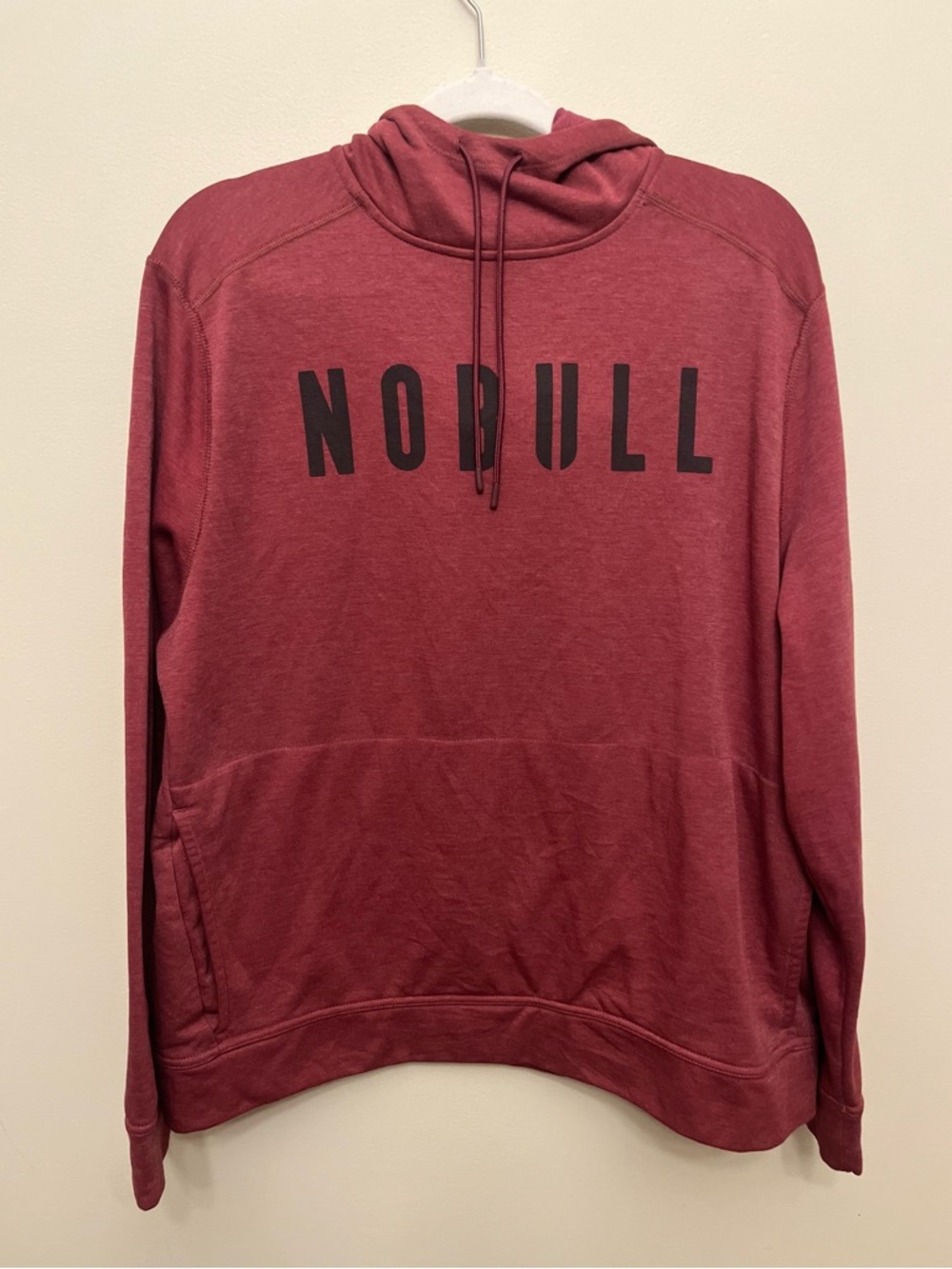 NOBULL Spellout Hoodie Men's Size XL Maroon Athletic Activewear